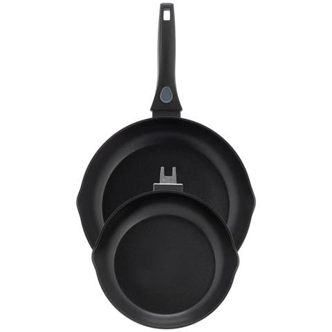 3 Piece Nonstick Aluminum Frying Pan Set in Black