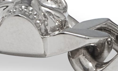Alexander Mcqueen Silver-colored Chain Bracelet With Skull Details In Brass Men In Palladium