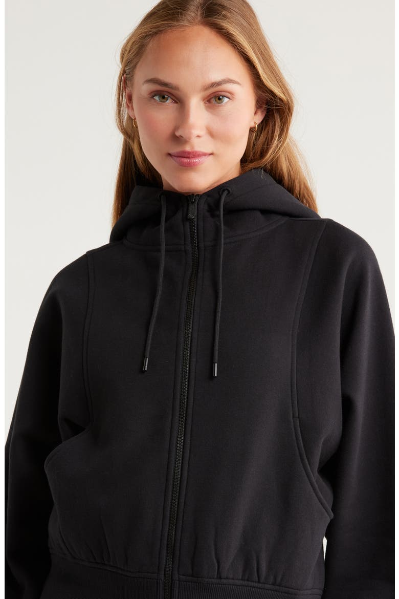 Ultracozy Fleece Full Zip Hoodie, Alternate, color, BLACK