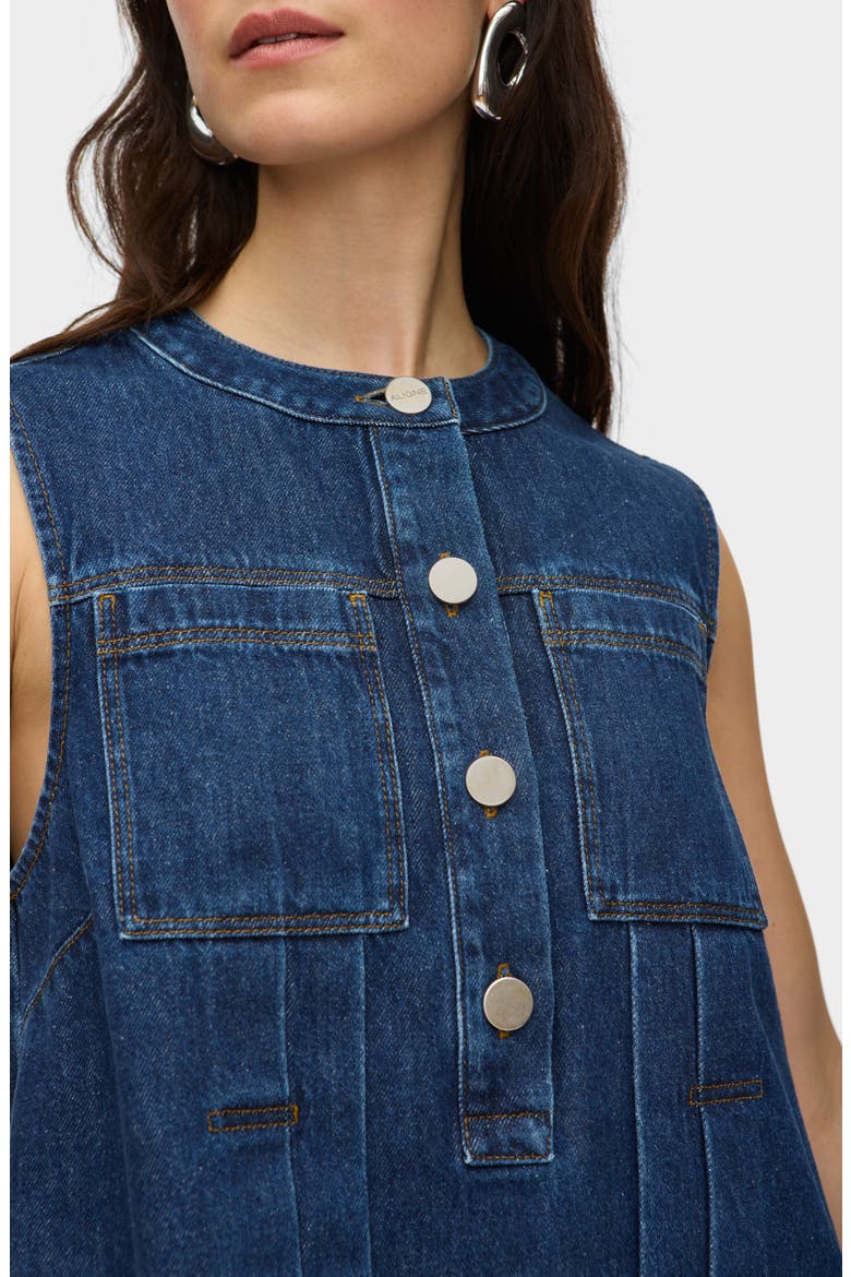 Rory Sleeveless Denim Shift Dress, Alternate, color, OCEAN BLUE