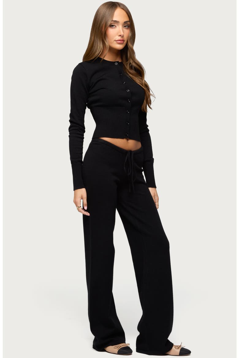 Montanna Low Rise Knit Drawstring Pants, Alternate, color, BLACK