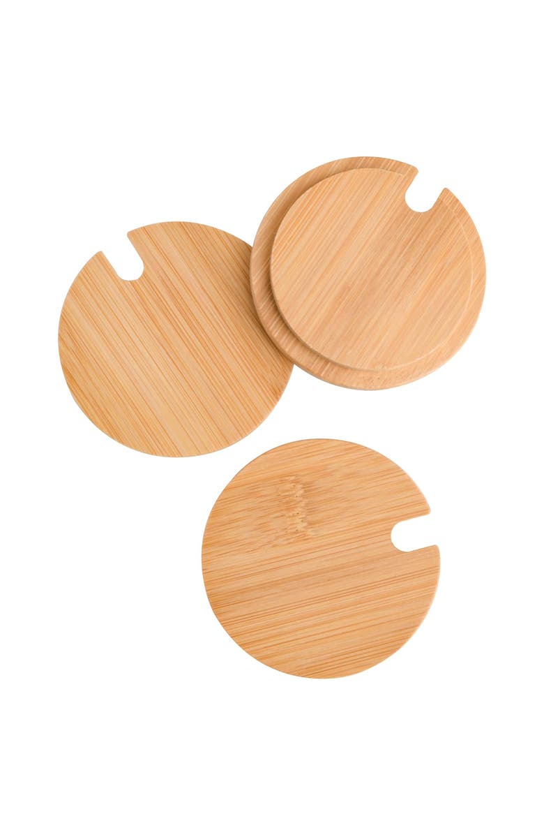 Gibson Gracious Dining 10 Piece Fine Ceramic Condiment Jars with Lids and Spoons, Alternate, color, White