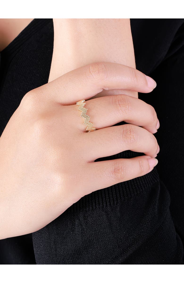 DEVATA Ribbed Zig Zag Ring in 14K Gold, Alternate, color, Yellow Gold