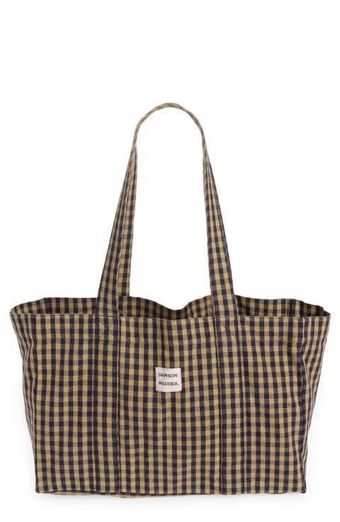 Organic Cotton Gingham Canvas Tote