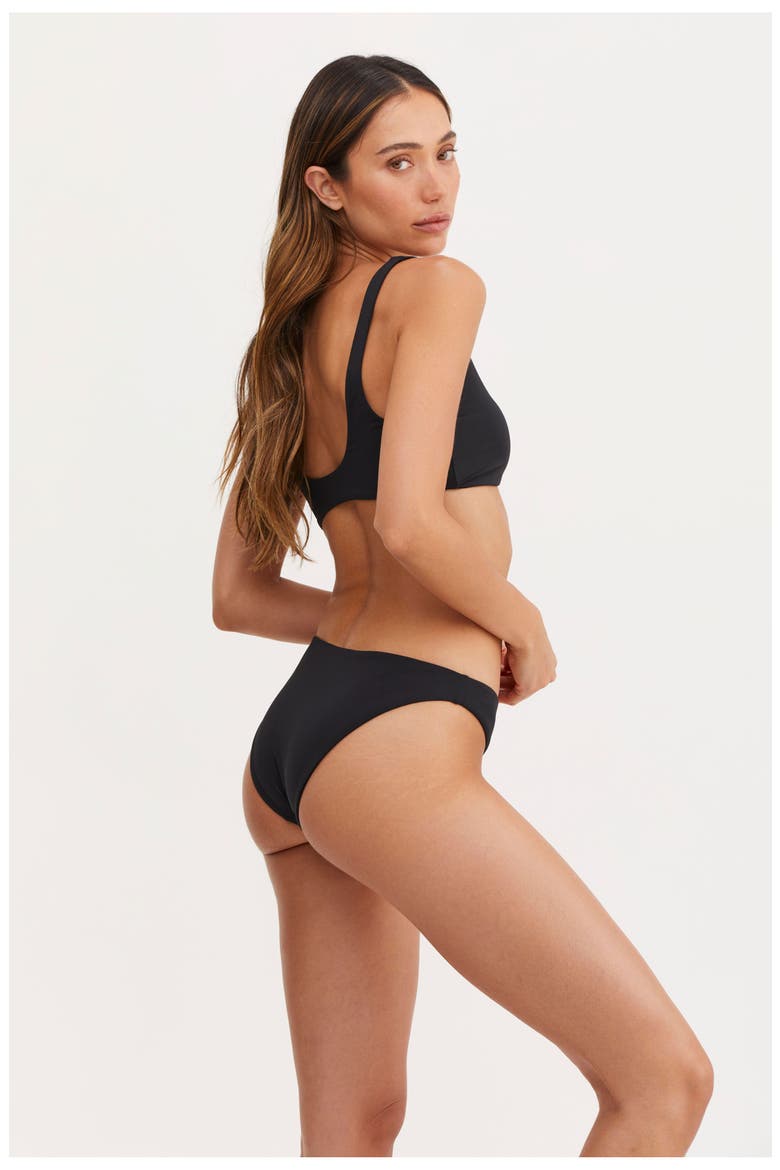 Kaia V-Neck Bra Swim Top, Alternate, color, Black