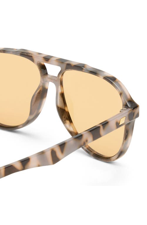 Le Specs Tragic Magic 56mm Aviator Sunglasses In Cookie Tort/mustard Mono