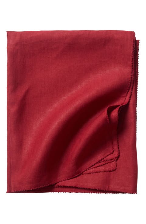 Berry Scallop Linen Tablecloth