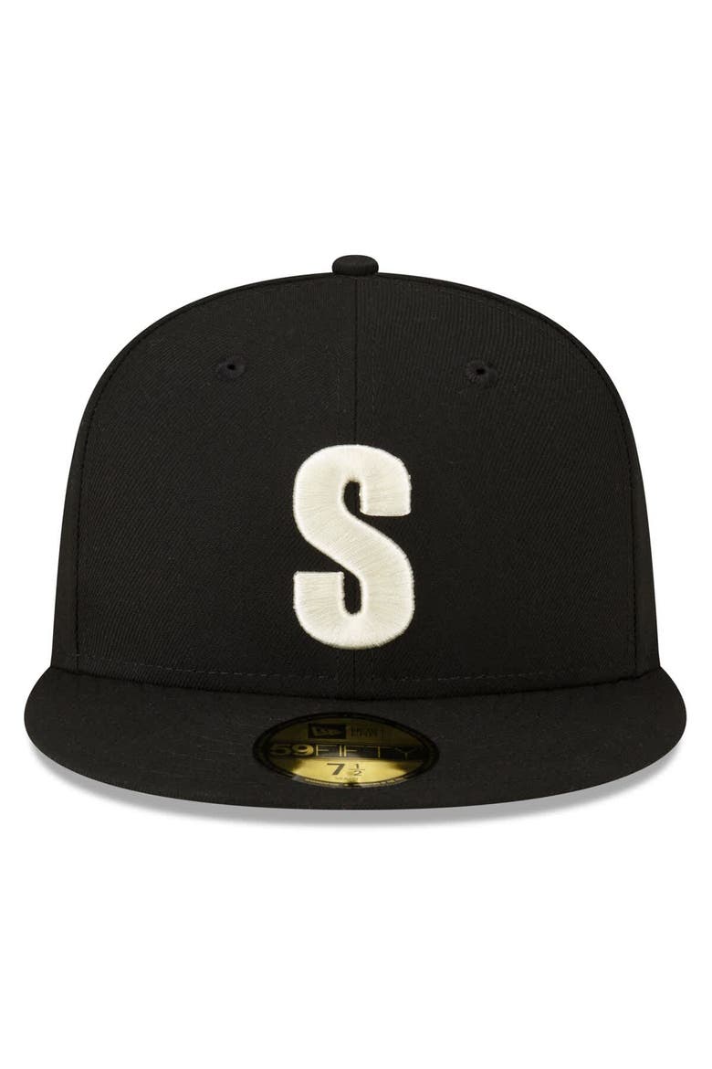 Men's New Era Black Seattle Mariners Authentic Collection 59FIFTY Fitted Hat, Alternate, color, Black