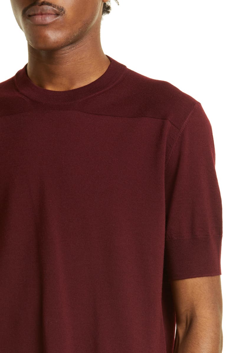 Jil Sander Superfine Merino Wool Short Sleeve Sweater, Alternate, color,