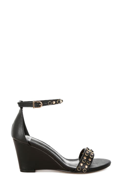 Rag & Co Nidara Wedge Sandal In Black