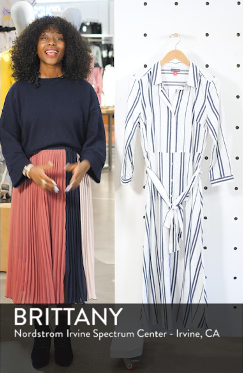 Valiant Stripe Midi Shirtdress, sales video thumbnail