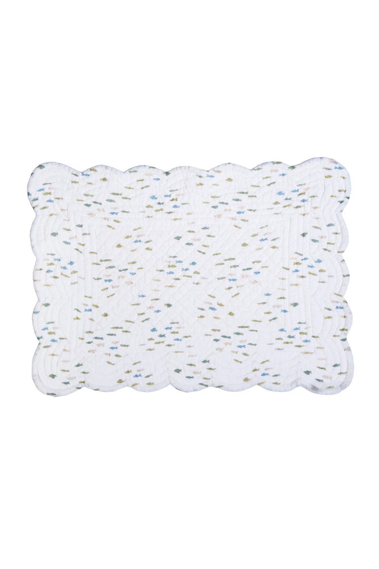 Belmont Reef Reversible Machine Washable Scallop Quilt Placemats Set of 6, Alternate, color, Yellow
