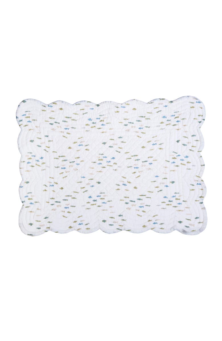 C&F Home Belmont Reef Reversible Machine Washable Scallop Quilt Placemats Set of 6, Alternate, color, Yellow