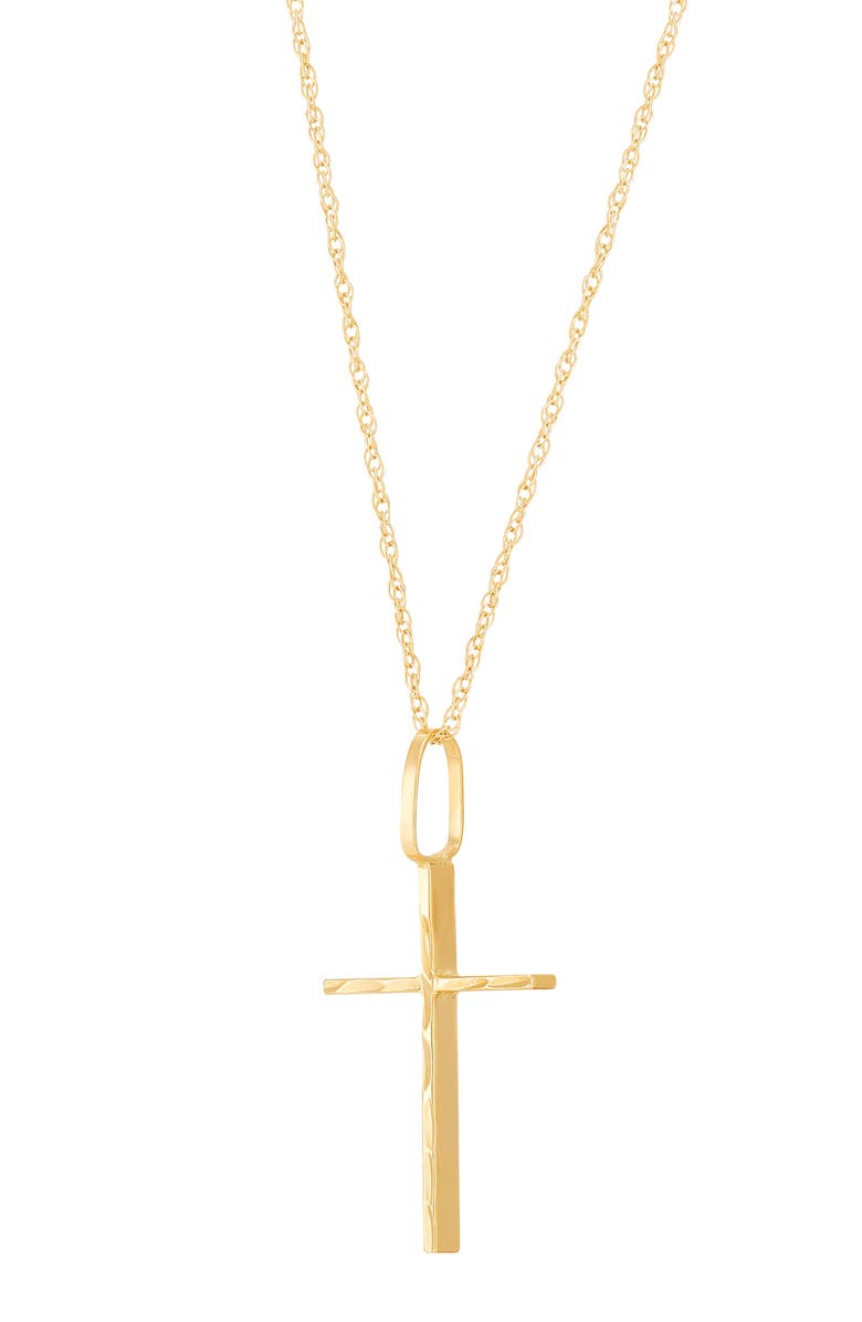 Frankie & Zoe 10K Yellow Gold Thin Cross Pendant Necklace, Alternate, color, Yellow Gold