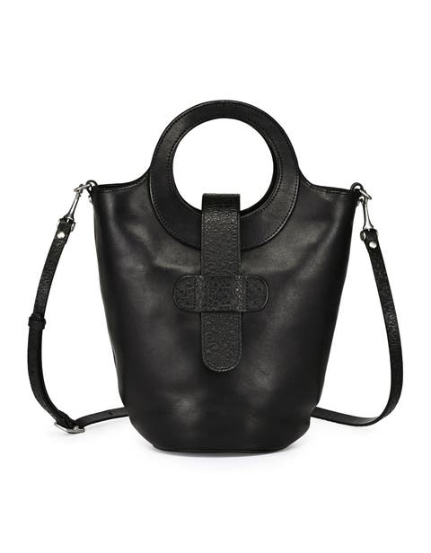 Lily Genuine Leather Structured Everyday Bucket Crossbody