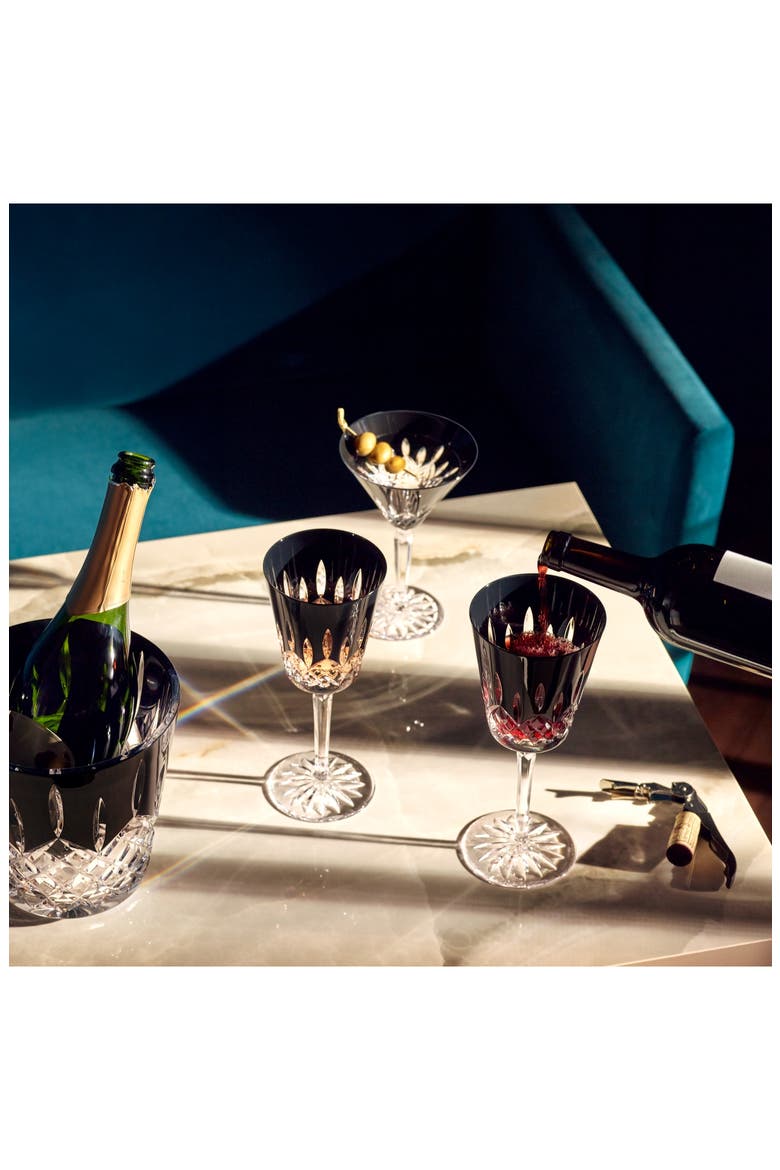 Lismore Diamond Set of 2 Black Lead Crystal Martini Glasses, Alternate, color, CRYSTAL
