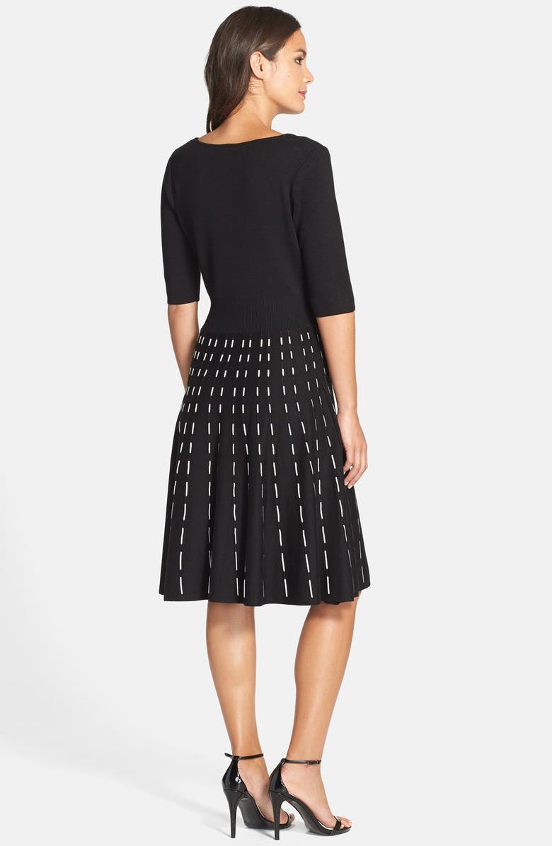 Taylor Dresses Knit Fit & Flare Sweater Dress, Alternate, color, 