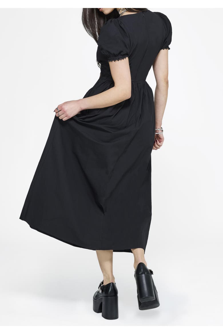 Arianwen Embroidered Midaxi Dress, Alternate, color, Black