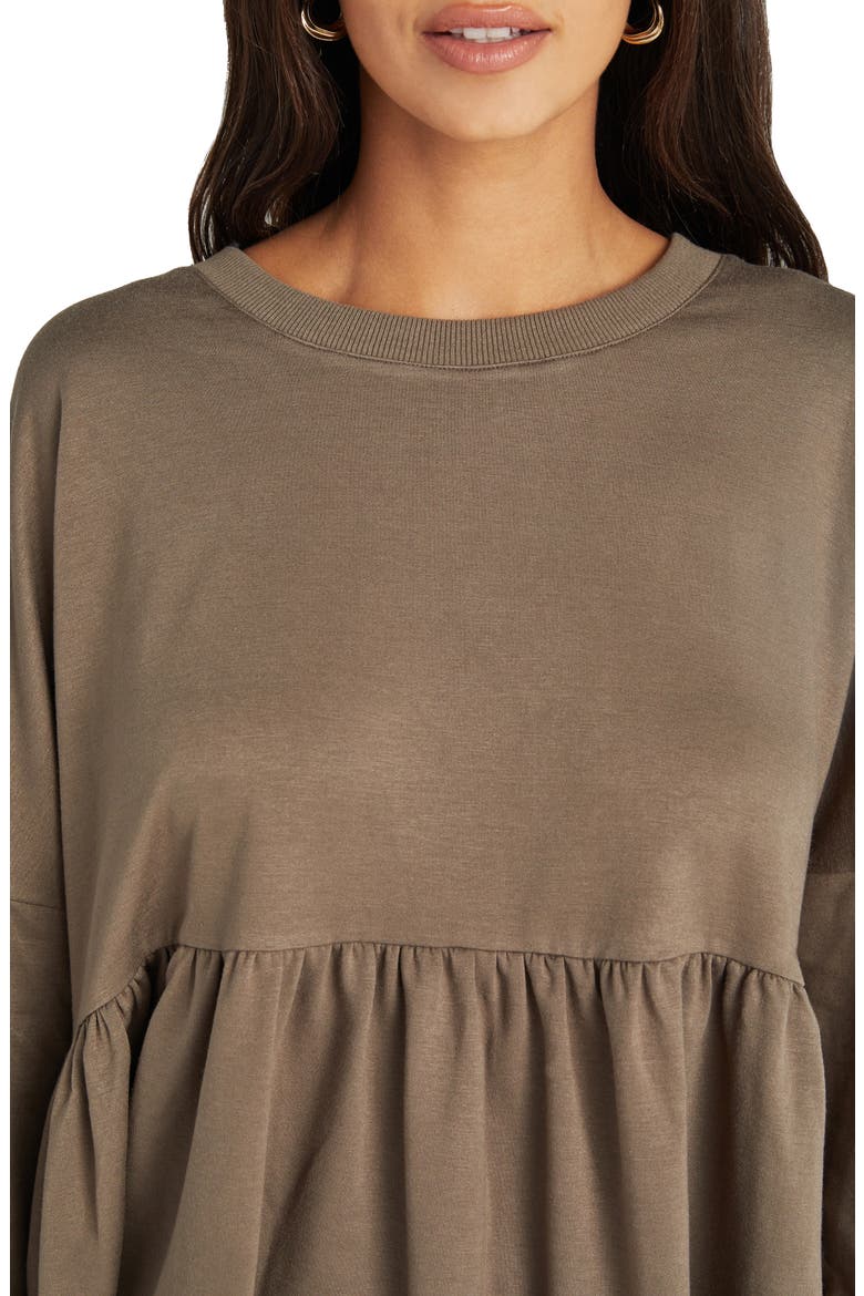 Babydoll Long Sleeve Knit Top, Alternate, color, VINTAGE OLIVE