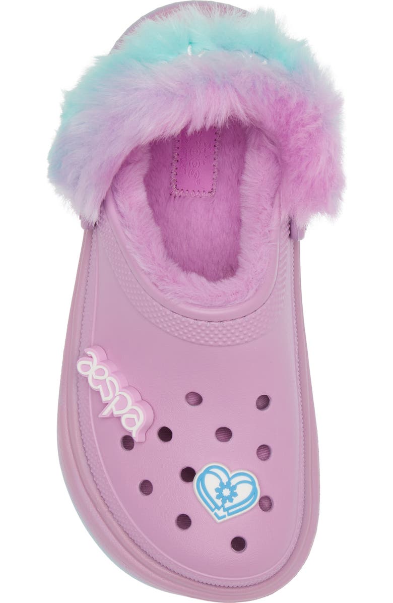 CROCS x Aespa Stomp Faux Fur Lined Clog, Alternate, color,