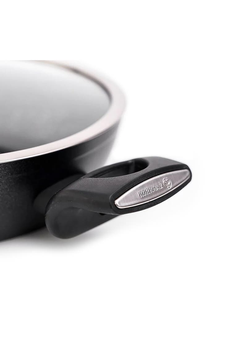 Nora 2 Piece 3.6 Liter Alumium Nonstick Low Casserole Dish with Lid, Alternate, color, Black