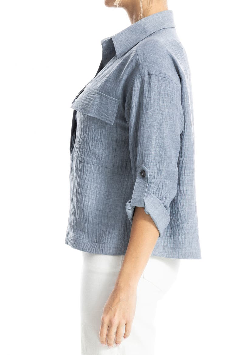Collared Textured Shirt, Alternate, color, HEATHER BLUE STEEL