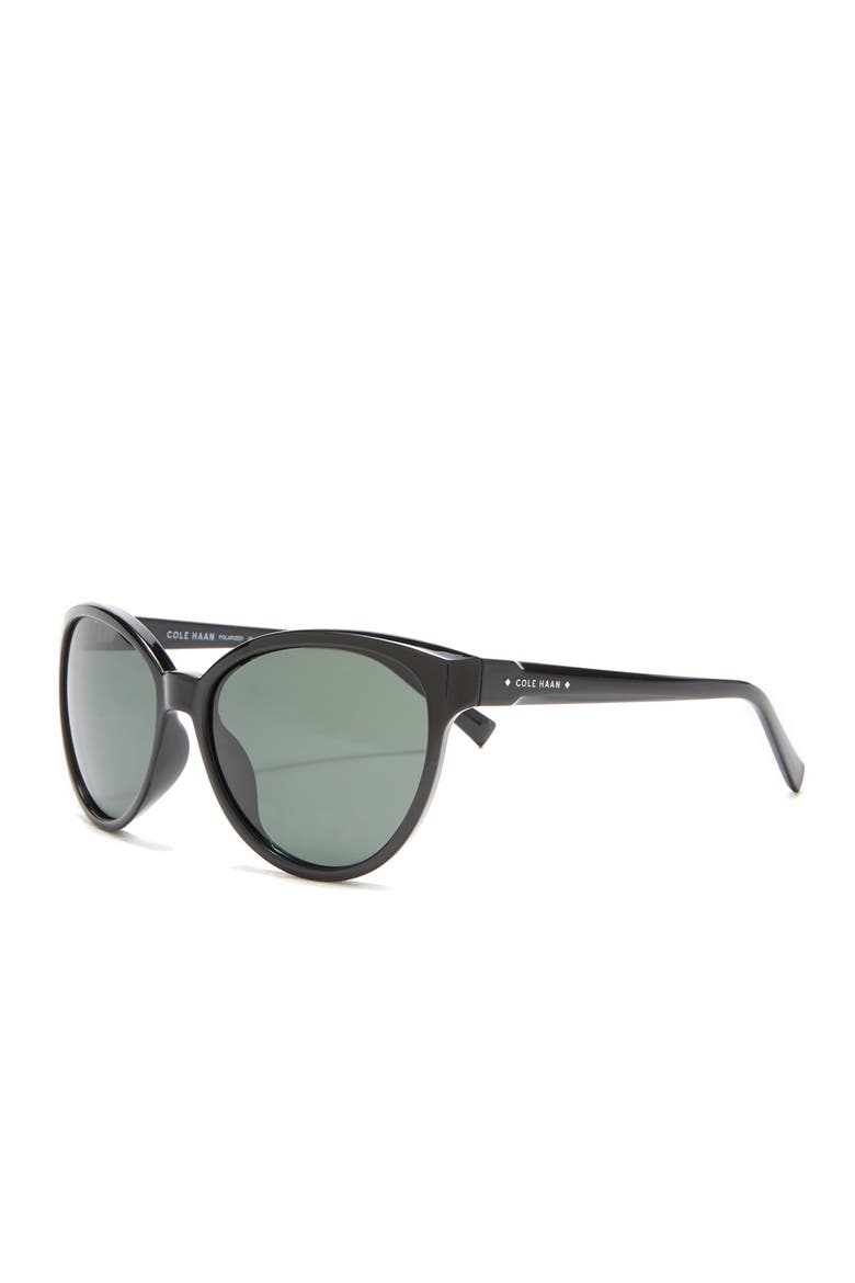 57mm Cat Eye Sunglasses, Alternate, color, BLACK/GREEN