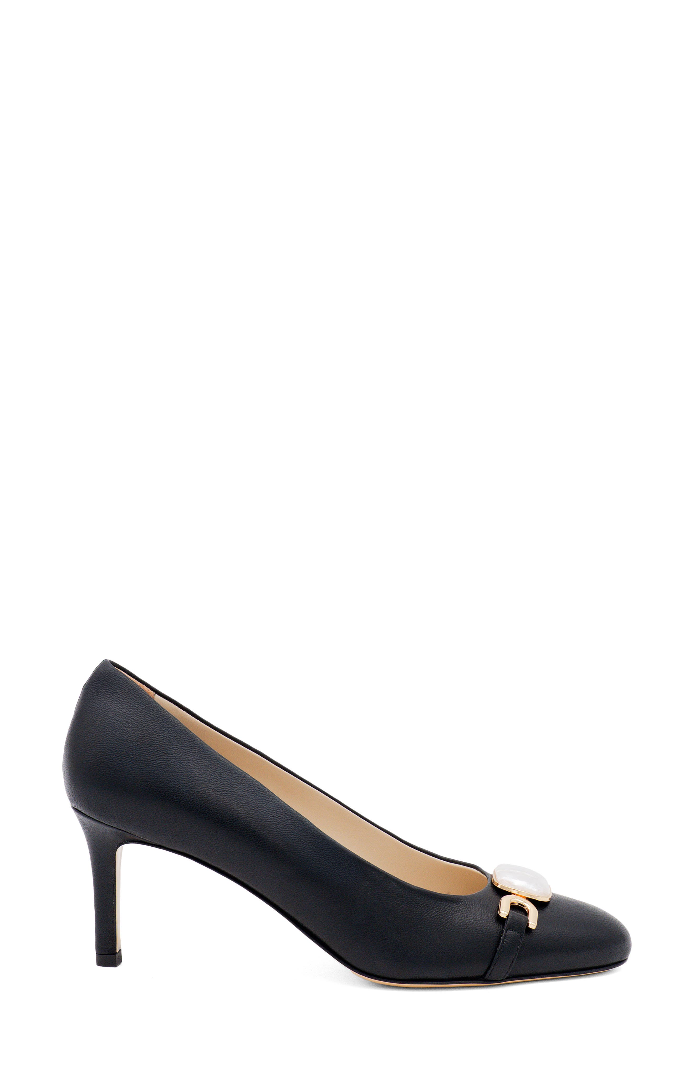 Amalfi by Rangoni Lancetta Almond Toe Pump, Alternate, color, Black Parmasoft