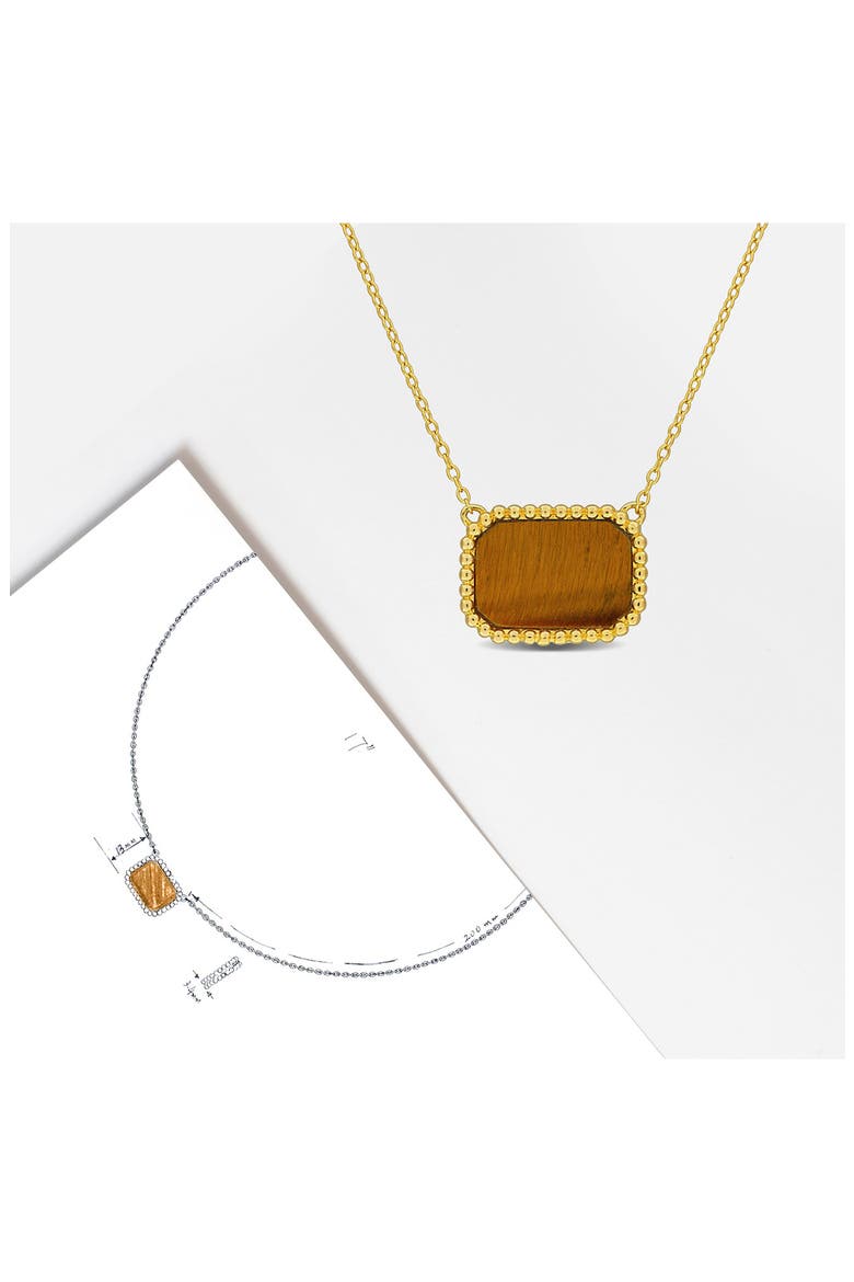 Semiprecious Stone Pendant Necklace, Alternate, color, BROWN