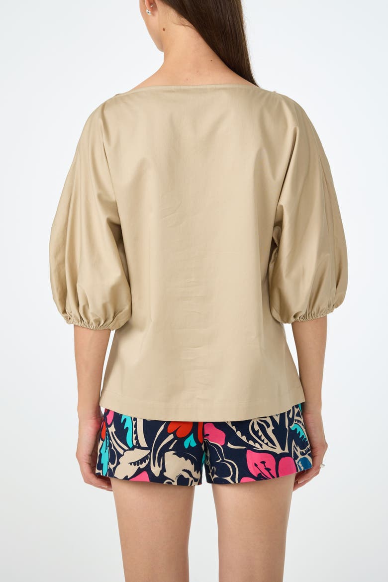 Grady Puff Sleeve Pleated Top, Alternate, color, Biarritz Beige
