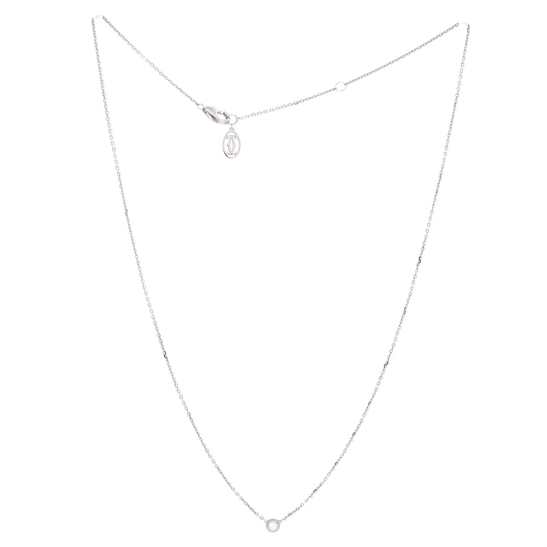 Cartier D'Amour Pendant Necklace 18K White Gold and Diamond XS, Alternate, color, Metallic Gold