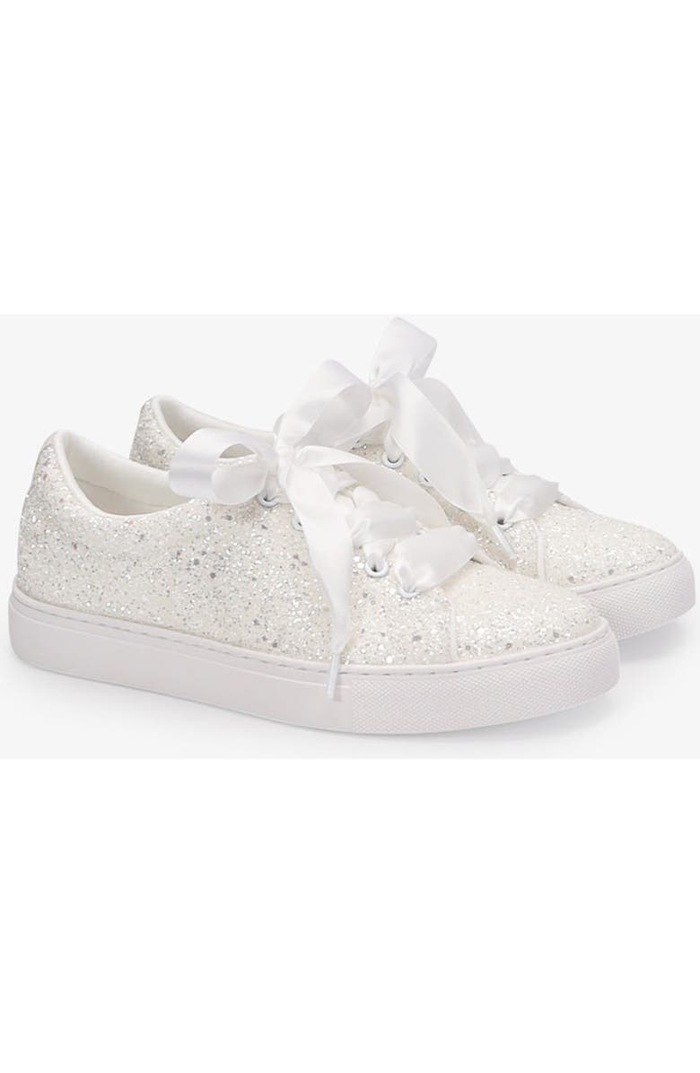 Kailee P Lucy Rock Glitter Wedding Platform Sneakers, Main, color, White