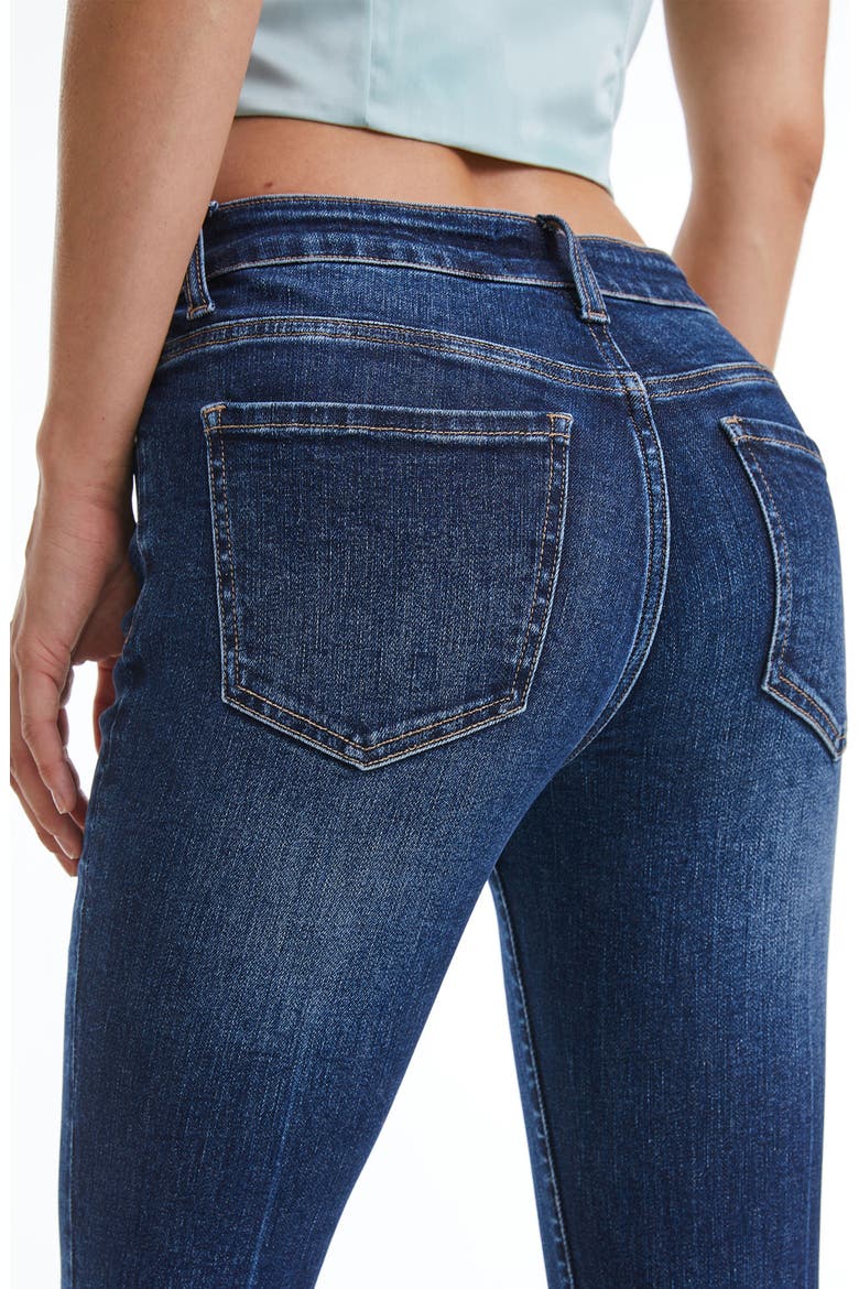 Frayed Mid Rise Flare Jeans, Alternate, color, DEEP SEA