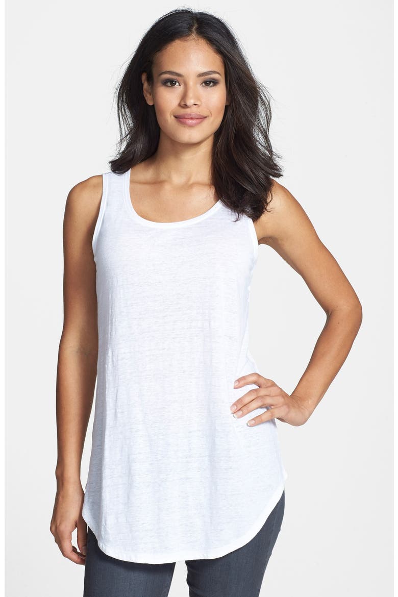 Long Scoop Neck Tank, Main, color, WHITE