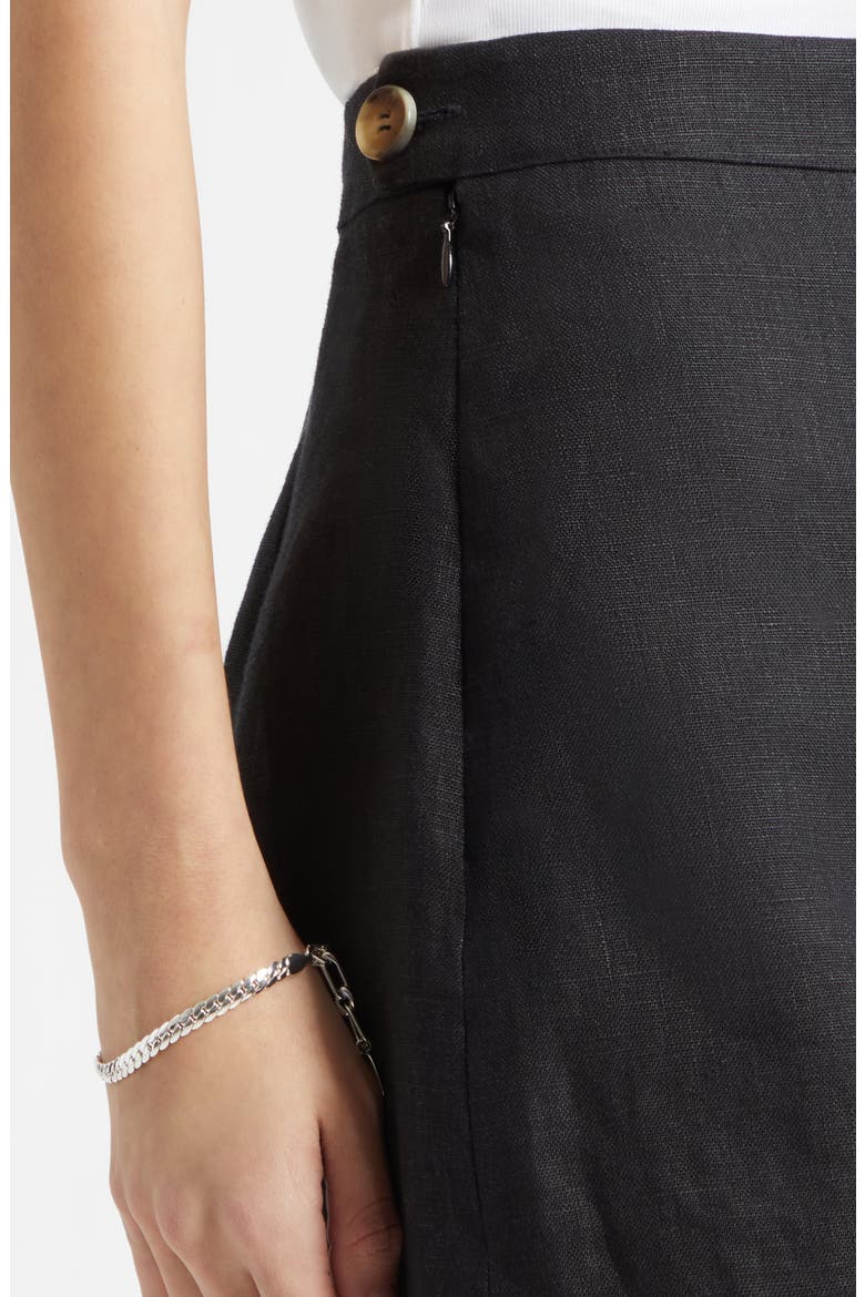 Perri Mid Rise Linen Mini Shorts, Alternate, color, BLACK