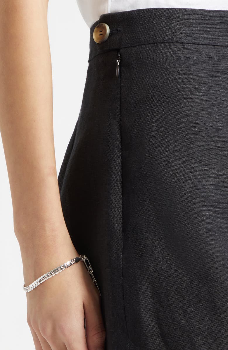 POSSE Perri Mid Rise Linen Mini Shorts, Alternate, color, Black