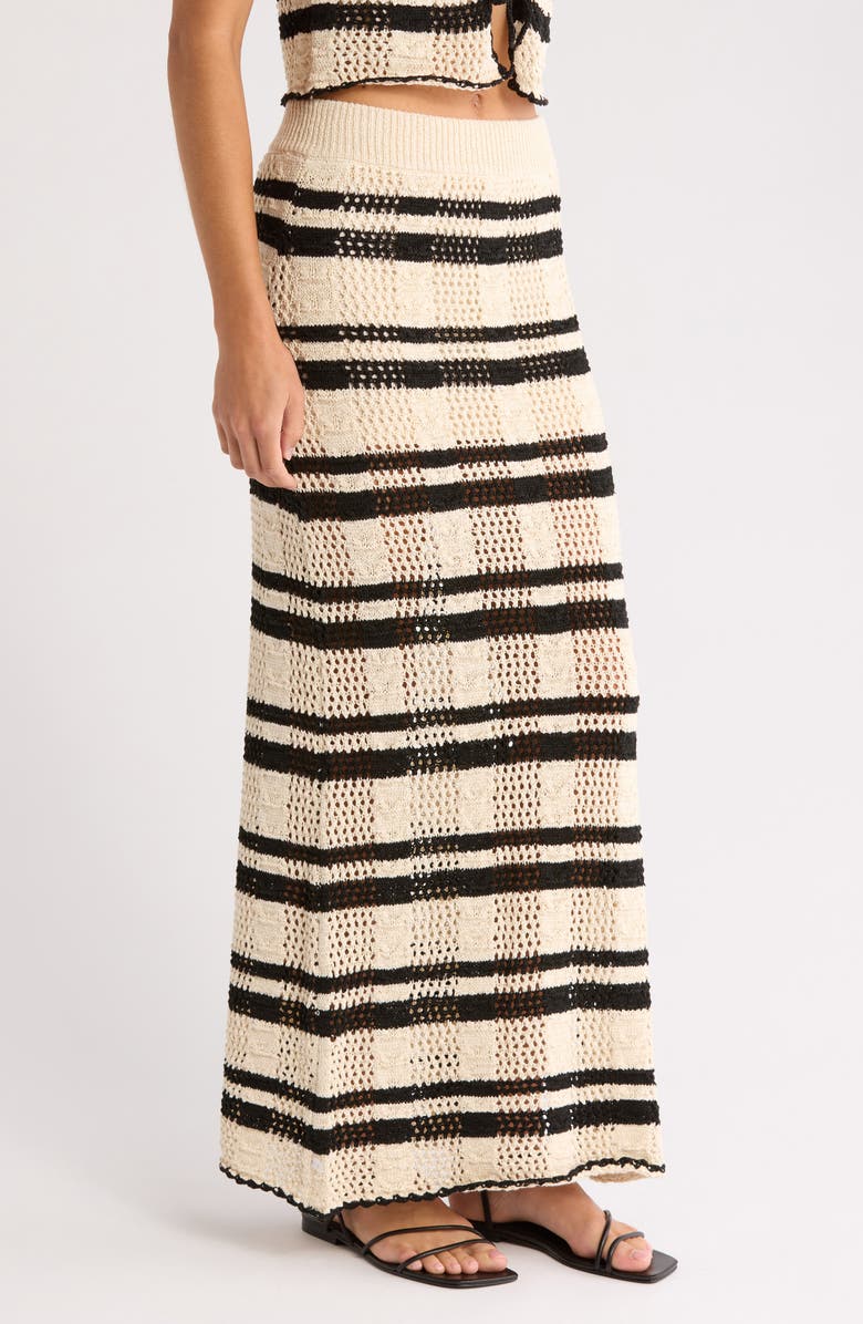 Elan Open Stitch Side Slit Cover-Up Maxi Skirt, Alternate, color,