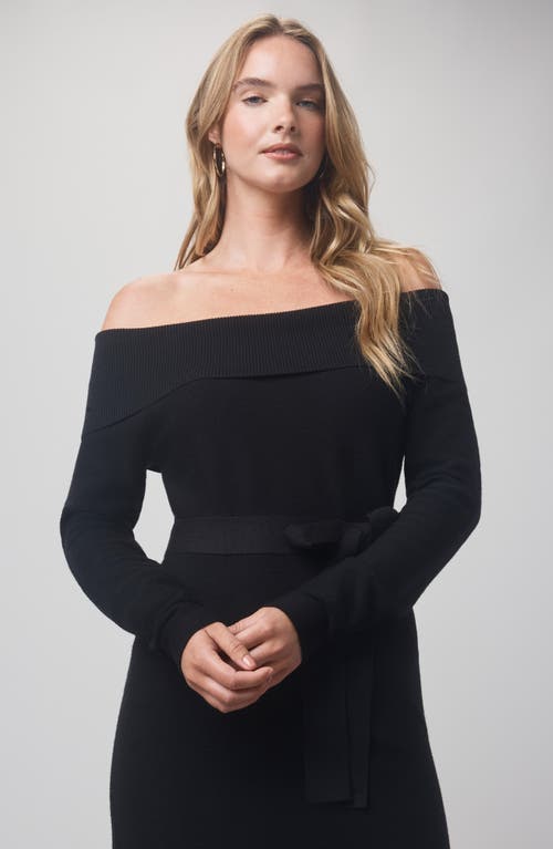 Splendid X @cellajaneblog Over The Shoulder Sweater Dress In Black
