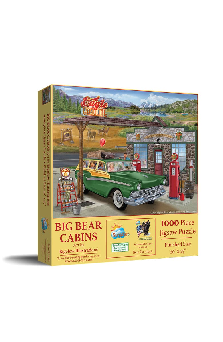 Sunsout Big Bear Cabins 1000 piece Jigsaw Puzzle for Adults, Main, color, Multicolor