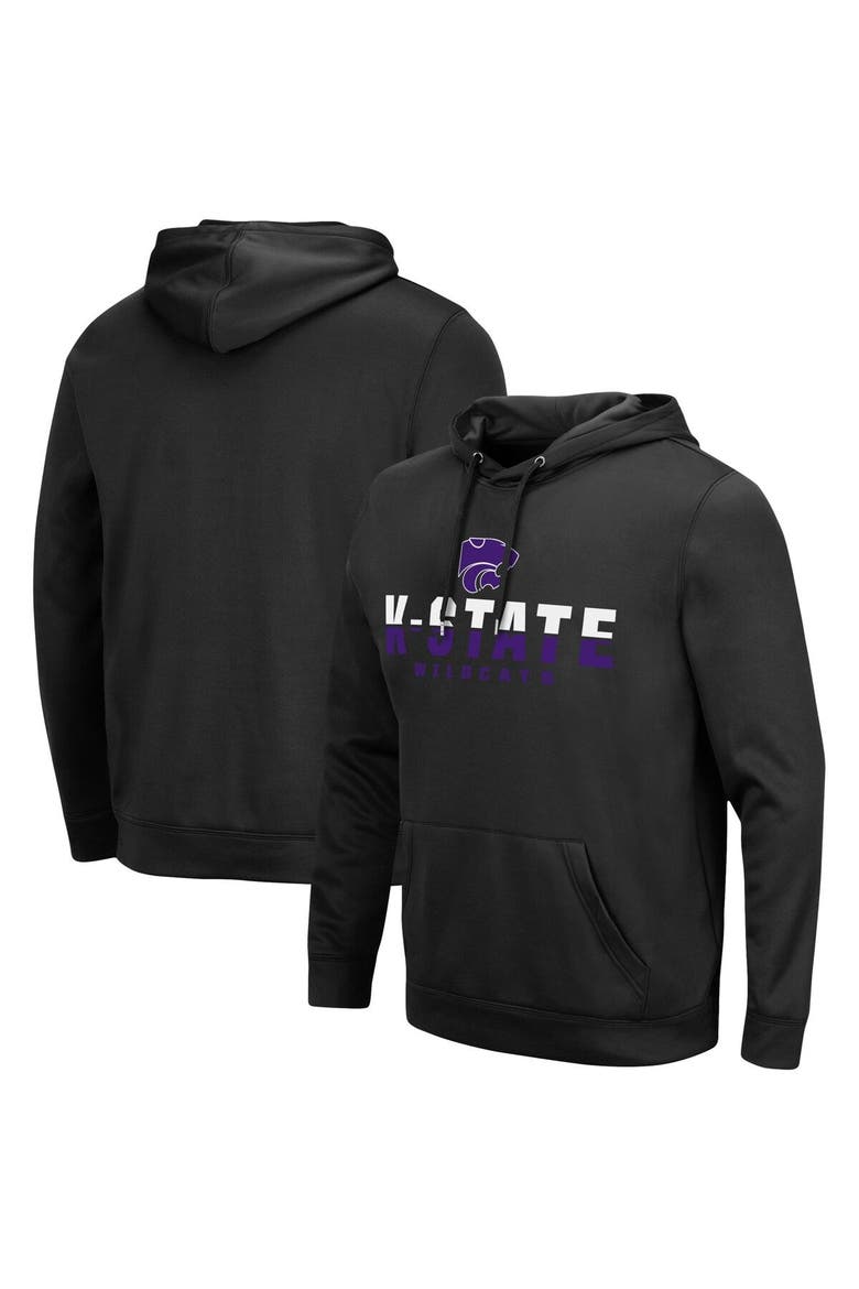 Men's Colosseum Black Kansas State Wildcats Lantern Pullover Hoodie, Main, color, Black