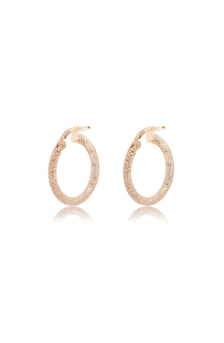 The Lovery Fine Jewelry Mini Mesh Gold Hoop Earrings, Alternate, color, 