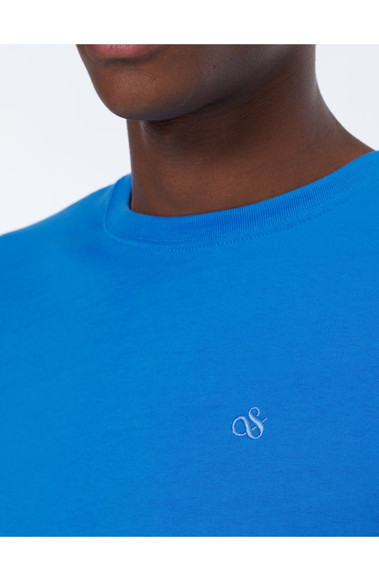 Scotch & Soda Logo Embroidered Cotton T-Shirt, Alternate, color, Blue