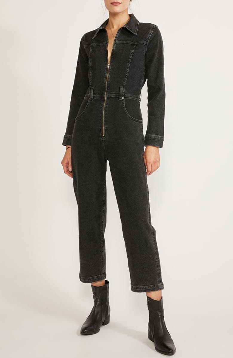 ÉTICA Farrah Zip Denim Jumpsuit, Alternate, color, 