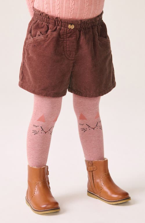 Next Kids' Corduroy Shorts & Cat Tights In Brown