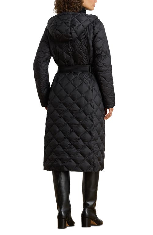 Ralph Lauren Lauren  Belted Quilted Coat In Black