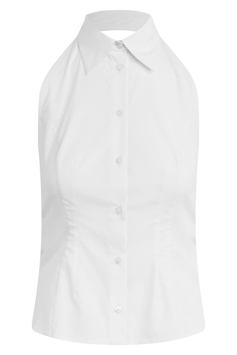 The Behind The Bow Sleeveless Halter Top, Alternate, color, WHITE