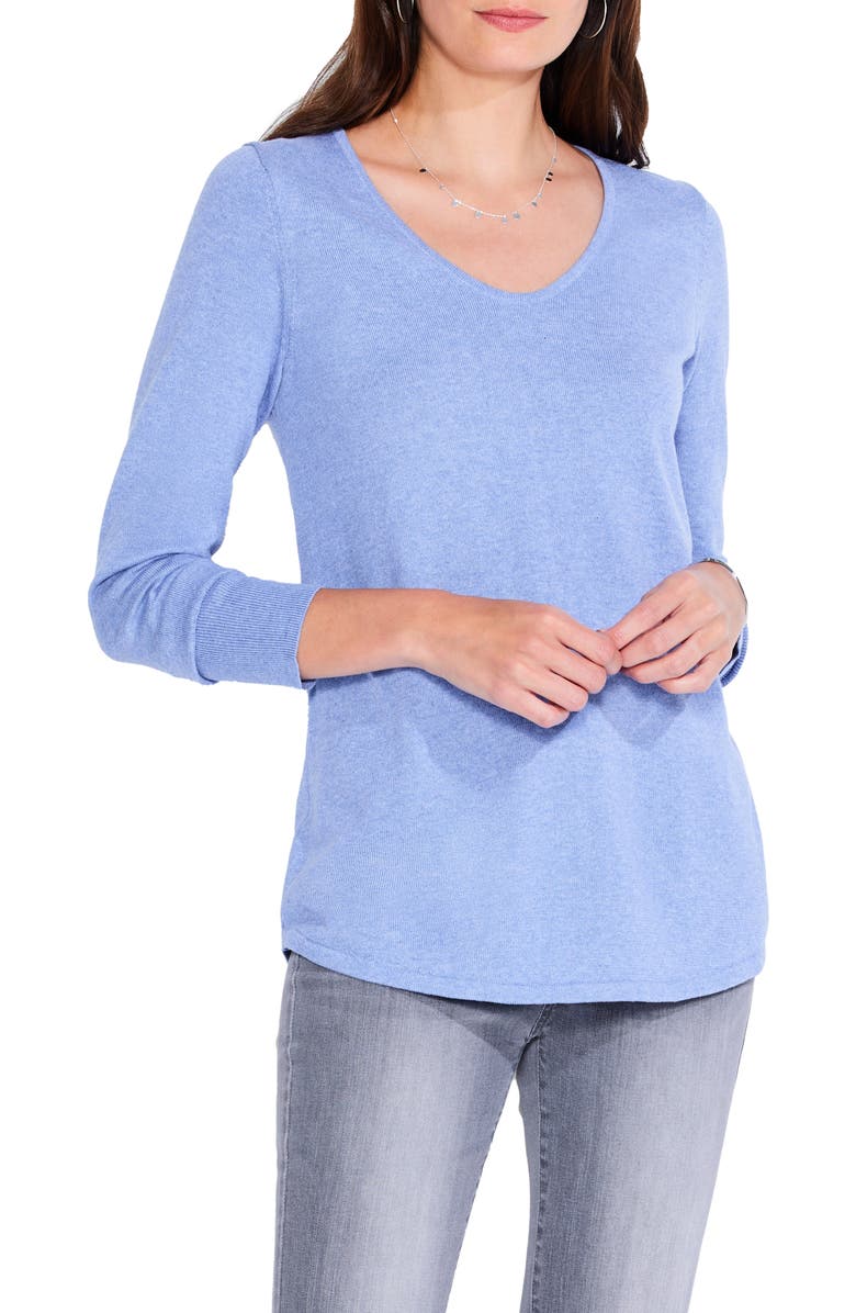NIC+ZOE Vital V-Neck Sweater, Main, color, Iris