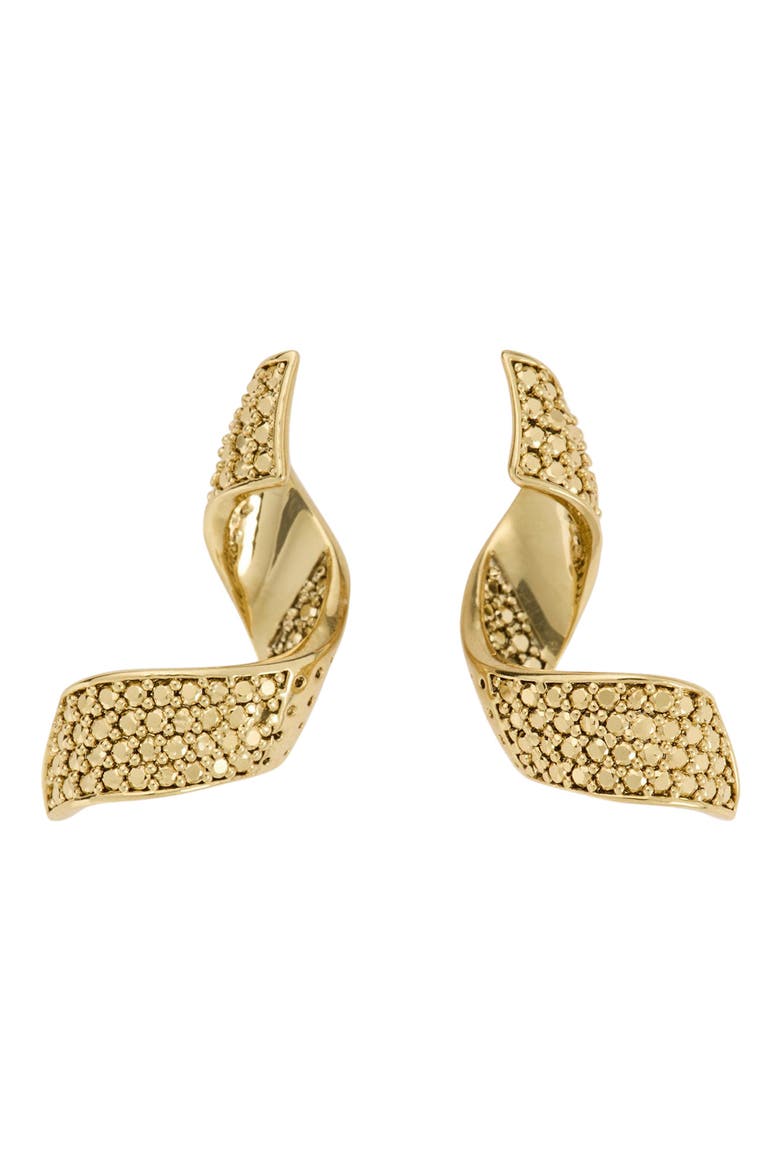 twist drop earrings, Main, color, CLEAR/ GOLD.