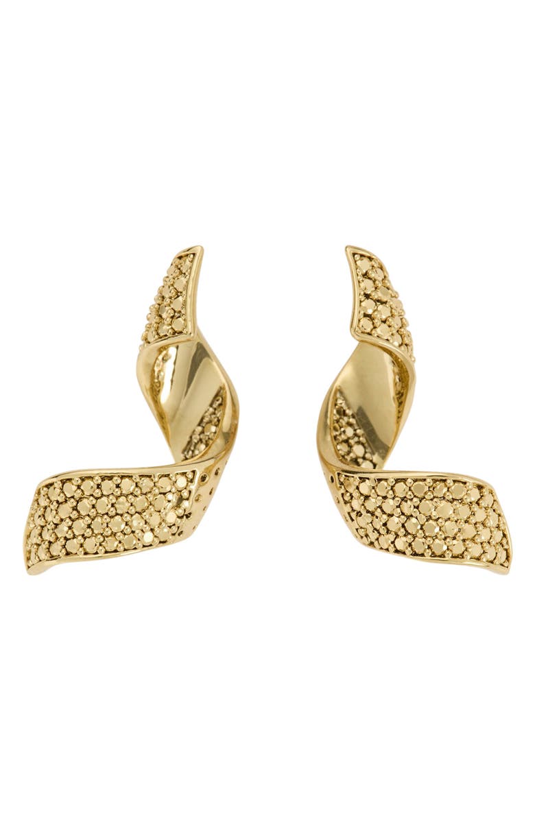 Kate Spade New York twist drop earrings, Main, color, Clear/ Gold.