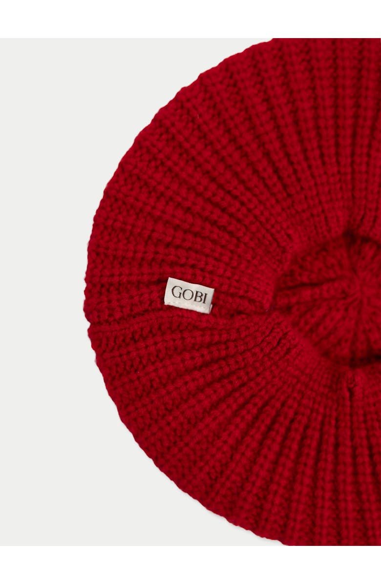 Gobi Cashmere Textured Knit Beret, Alternate, color, Chili Pepper